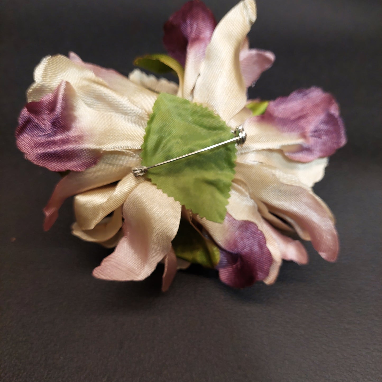 Purple & Green Flower Brooch