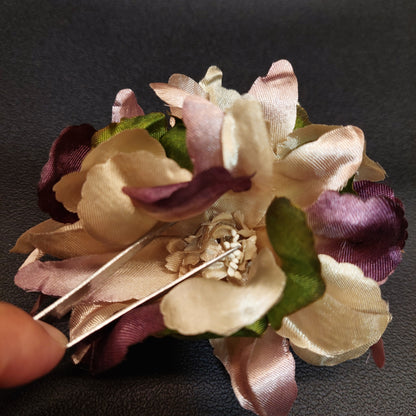 Purple & Green Flower Brooch